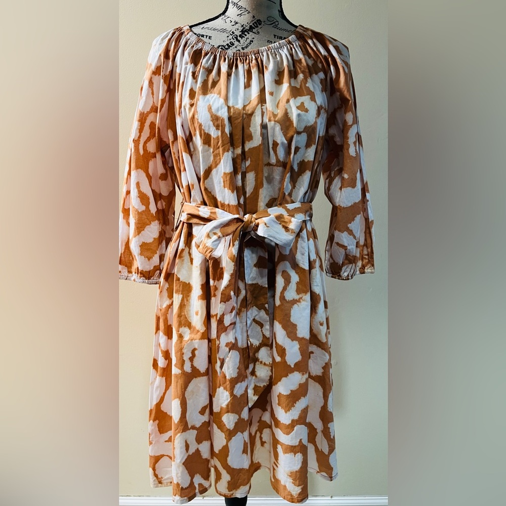 Elizabeth and James Brown and White NWTs 3/4 Sleeved dress